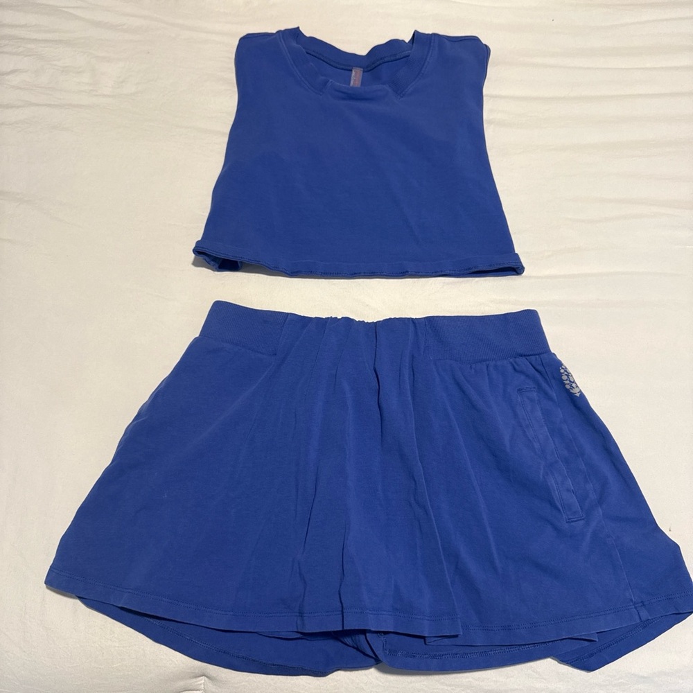 Free People Movement Hot Shot Skort Set Pretty blue